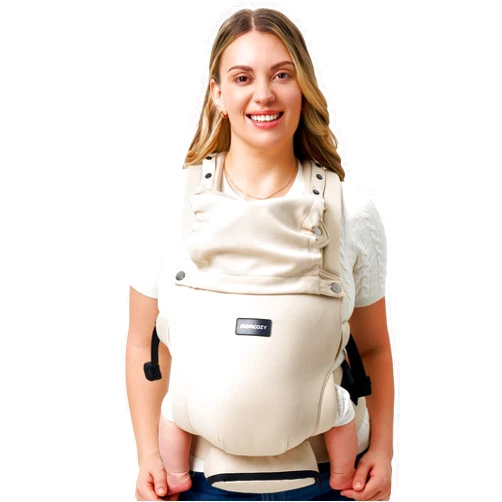 Momcozy Newborn Baby Carrier - Ergonomic, Cozy and Lightweight Carrier for 7-24lbs, Adjustable Neck Support with Sunshield, Breathable Airmesh Perfect for Summer Outing, Khaki
