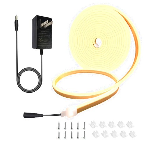 Segrass 16.4ft LED neon Lights IP65 Waterproof Flexible Neon LED Strip Lights 12v LED neon Rope Lights for Bedroom Room Outdoors Decor (Warm White)