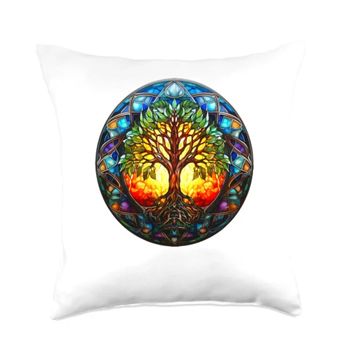 Tree of Life.Co Tree of Life Spiritual Nature Art Yoga Reiki Meditation Throw Pillow