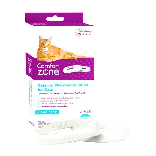 Comfort Zone Cat Calming Collar Savings Pack: 2 30-Day Calming Collars for 60 Days of Calm; Cat Pheromones Help Anxiety, Reduce Stress, Urine Marking, Scratching; Indoor or Outdoor Cats; Long-Lasting