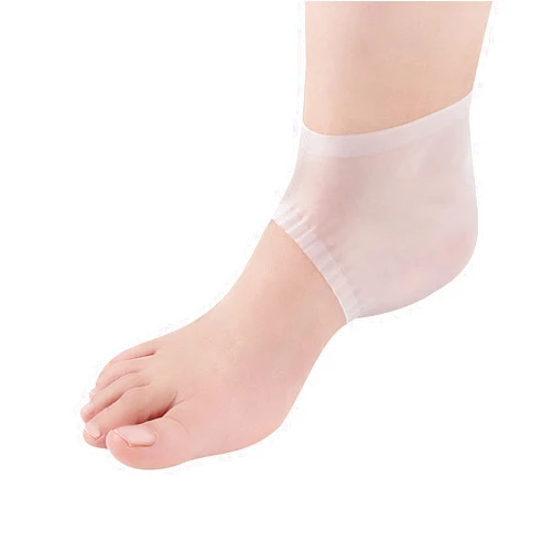 MXFDOKD Gel Heel Protectors for Men Women, Heel Pads Cushion, Plantar Fasciitis Inserts, Gel Guard Moisturizing Relief for Blister, Cracked Foot, Spurs Soft Cushion Support Protective Insert Sleeve(2Pairs)