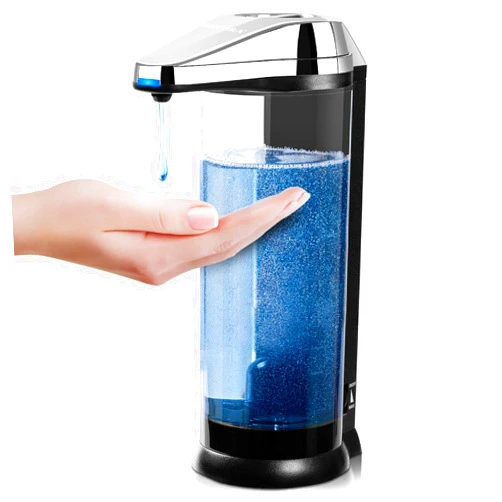 Secura 17oz Automatic Liquid Soap Dispenser, Touchless Battery Operated Hand Soap Dispenser with Adjustable Soap Dispensing Volume Control Dial, Personal Care Dispenser for Household Use (Chrome)