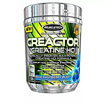 MuscleTech Creatine Powder | MuscleTech Cell-Tech Creactor | Creatine HCl Formula | Muscle Builder for Men & Women | Creatine HCl + Free-Acid Creatine | Creatine Supplements | Blue Raspberry Blast, 120 Servings