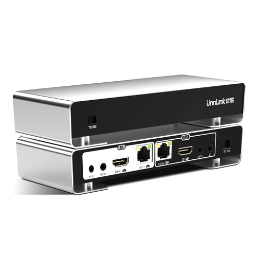 ÜnnLInk 4K Ultra HD HDMI Extender Over Single Cat5e/6/7 Ethernet Cable up to 200ft with Audio Out, Support 4K@60Hz, Loop Out, HDMI 2.0, HDCP 2.2, Bi-Directional IR, PoC, HDR
