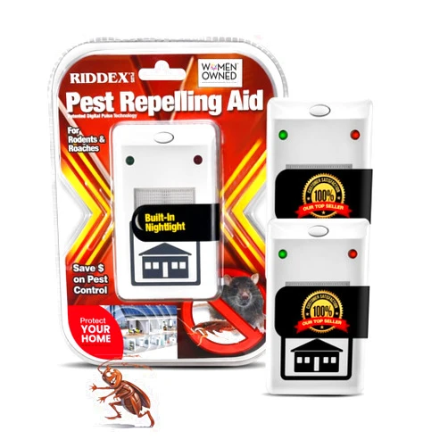 RIDDEX Plus Insect Repellent | Plug in, Mouse Deterrent - Pest Control for Defense Against Rats, Mice, Roaches, Bugs and Insects | Control Pests with No Chemicals or Poison | White 2-Pack