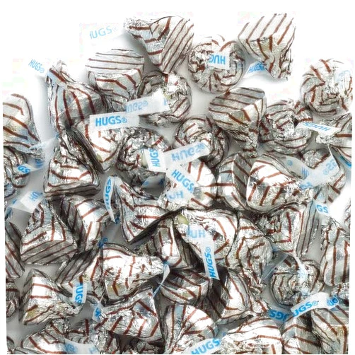 KLICKERS Hersheys Kisses Hugs Milk Chocolate Candy Hugged by White Creme approx 100 kisses 16 OZ