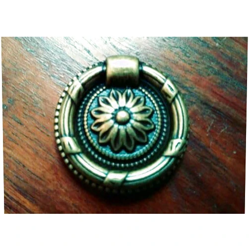 Generic Vintage Brass Furniture Hardware Drawer Ring Pull w/Backplate Bosetti Marella Italy