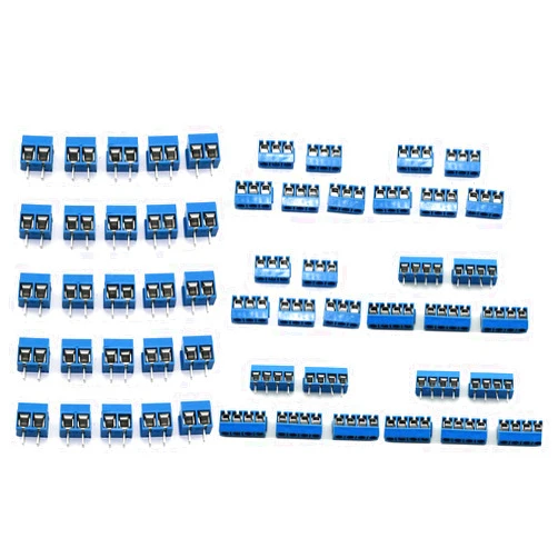 DGZZI 50pcs Blue 5mm Pitch PCB Mount Screw Terminal Block Connector for Arduino (20pcs 2 Pin + 15pcs 3 Pin + 15pcs 4 Pin)