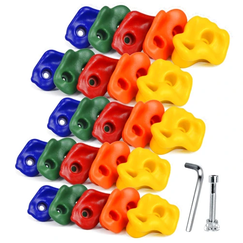 SSBRIGHT Sets of 25 Multi-Colored Kids&Adults Large Rock Climbing Holds Climbing Rocks for Outdoor Indoor Home Playground DIY Climbing Wall Grip Kits Holds up to 440lbs with Secure Mounting Hardware