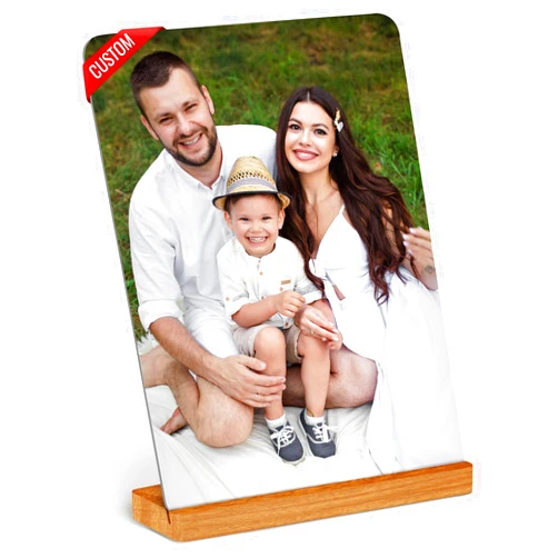 XIAYUEHUA Custom Metal Photo Prints，Personalized Picture Frame, Customized Metal Picture Gift for Family, Lovers and Home Decor (Vertical)