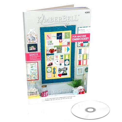 Kimberbell Oh, Sew Delightful Featured Quilt Machine Embroidery Design CD, 8 Bonus Projects: Complete Size 26x38”, Three 12x12” Quilts, 2 Mini Hoops, Easy Step-By-Step Instructions, Made in USA