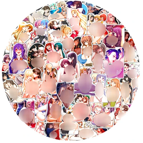 SCIHUBBI 50PCS Vibrant Anime Girl Stickers Hentaii Stickers Sexy Anime Stickers Waifu Sticker Hentaii Stickers Anime Stickers for Adults Waterproof PVC, HD, Coloful-a14
