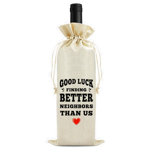 Sfodiary Neighbor Gifts Housewarming Gifts for Neighbor Wine Bag Moving Away Gift Parting Gifts for Neighbors Wine Gift Bag Thank You Gift for Women Men Birthday Christmas Best Gift for Awesome Neighbors