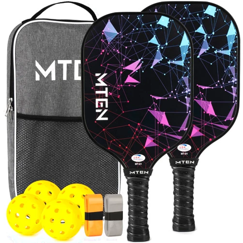 MTEN Pickleball Paddles, USAPA Approved Fiberglass Surface Pickleball Set with Pickleball Rackets, Pickleball Paddles Set ​for Men Women