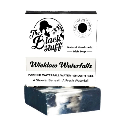The Black Stuff Wicklow Waterfall Soap - Mens Bar Soap Made with Organic Ingredients and Essential Oils - Handmade Cold Process Body Soap for Men - Moisturizing and Cleansing organic Bath Soaps