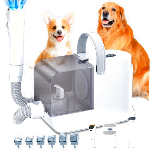 LABIGO Dog Grooming Vacuum, 12000Pa Dog Hair Vacuum with Pet Clipper, 1.8L Pet Grooming Vacuum for Shedding Grooming Trimming, 3 Suction Modes Dog Grooming Kit with 4 Grooming Tools for Dogs Cats