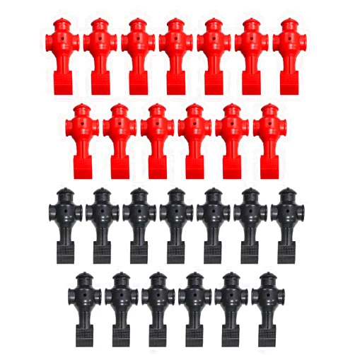 Shelti Foosball Men - Black & Red - Set of 26