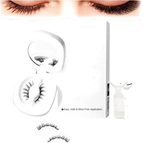 ROKOBN Lumilux Brillash Magnetic Lash Kit, Lumilux Brillash Magnetic Eyelashes, Lumilux Eyelashes, Lumilux Brillash Magnetic Lashes with Applicator No Glue Needed Reusable (Natural)