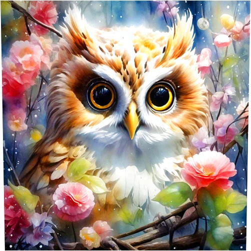 OFRKE Diamond Painting Kits for Adults Beginners 5D Diamond Art Kits with Round Diamonds Gem Art Full Drill Owl Painting for Home Wall Decor Gifts 12x12inch