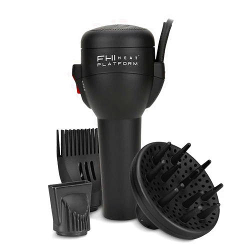 FHI Heat Platform All-In-One Blow Out Handle Less Hair Dryer with Attachment Set, Comb, Concentrator & Diffuser, Black