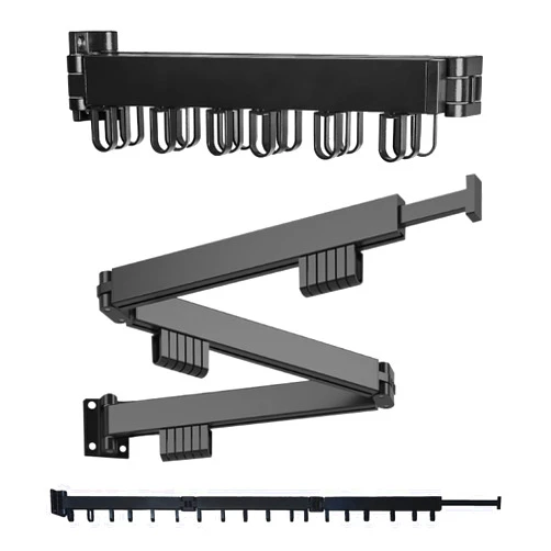 HappyHedz Wall Mounted Clothes Drying Rack - Collapsible, Foldable Space Saving Laundry Hanger - Trifold Expandable, Retractable Heavy Duty Clothes Line - Indoor Laundry Room Dryer Hanging Clothesline