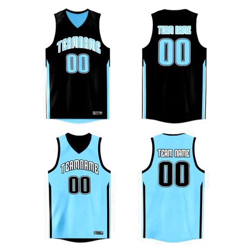 Baililai Custom Basketball Jersey Reversible Printed Name Number Athletic Blank Team Uniform for Men/Youth