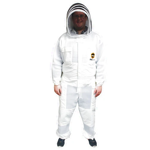 Mann Lake ProVent Beekeeping Suit, Professional Grade Protective Bee Gear with Reinforced Knees, Heavy-Duty Elastic Openings, Covered Zippers, Hand Loops, and Velcro Pockets for Tools, Large