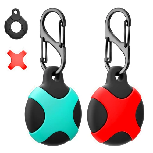Meokkaebi Silicone Case for Apple AirTag with Keychain Ring, Meokkaebi Waterproof Anti-Scratch Protective Tracker Cover Compatible with AirTags 2021 for Pets, Keys, Luggage, Backpacks(Black+Black)