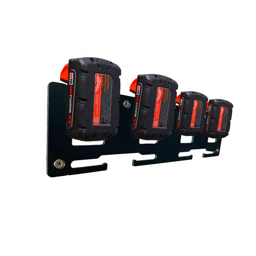 SZWJT-LV Battery Holder, Milwaukee M18 Battery 4X, Wall Display Hook Holder, M18 Battery 4Bit Power Tool Storage, Wall Display Hook Holder （Aluminum Material）
