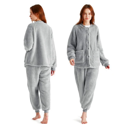 Bedsure Womens Pajama Sets, Fuzzy Fleece Pajama Loungewear, 2 Piece Winter Sherpa Sleepwear Soft Cozy Long Sleeve Pjs