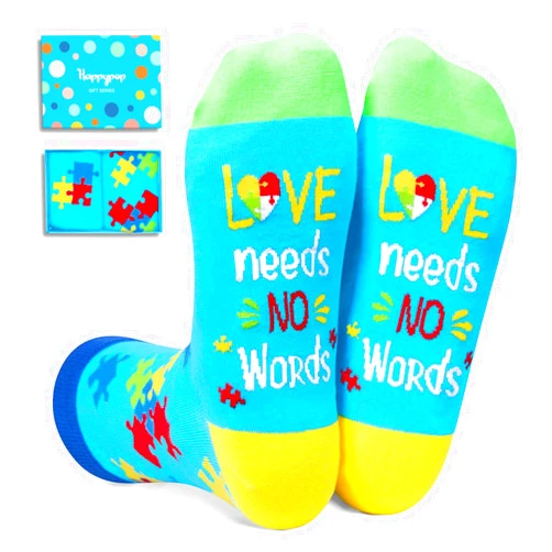 HAPPYPOP Get Well Soon Gifts - Inspirational Gifts, Autistic Autism Puzzle Socks