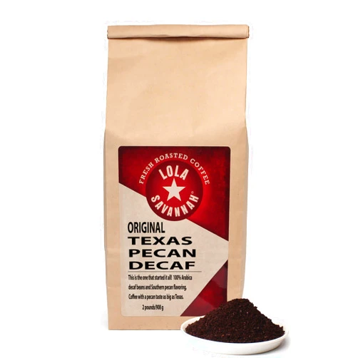 Lola Savannah Texas Pecan Ground Decaf Coffee, 2lb, 1 Pack