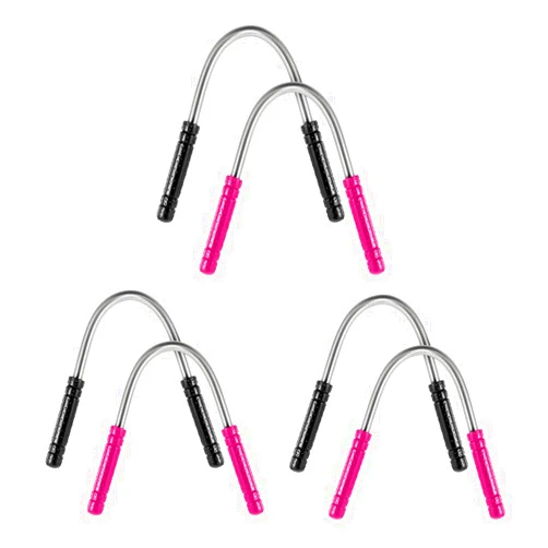 Zhouocea 6 Pcs Facial Hair Remover Spring Eyebrow Face Epilator Threading Tool Threading Hair Removals for Women Girls or Men (Black and Pink)