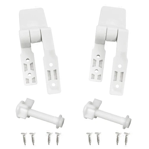 Haidong Toilet Seat Hinge Plastic Toilet Cover Hinge for Toilet Lid Replacement (White) 1SET