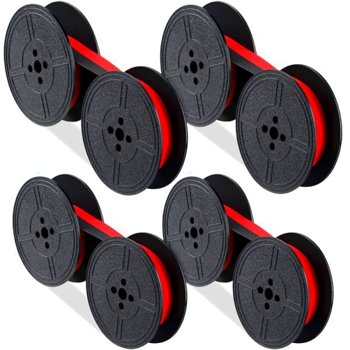 Tenare 4 Pairs Universal Typewriter Ribbon Twin Spool Ribbon Twin Spool Replacement Pack for Most Typewriter(Red, Black)