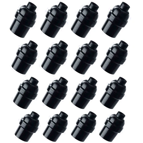 Aplstar E26 E27 Light Socket,16-Pack Black Edison Retro Pendant lamp Holder, E26 E27 Plastic Standard Screw-in Socket Maximum Wattage 250W Heat Resistant Up to 200℃ Fire Resistant