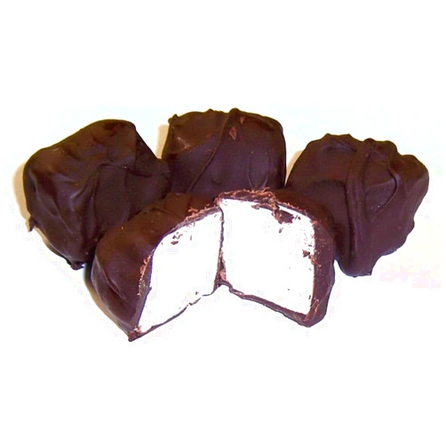 Scott's Cakes Dark Chocolate Covered Marshmallows in a 1 Pound White Bakery Box