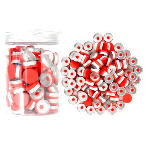 Chudeng 20mm Red Flip Top Caps-100 Pcs Aluminum-Plastic Red Caps for Glass Vial