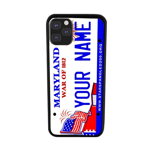 Bleu Reign Personalized Phone Case for iPhone 2016 Maryland State License Plate, iPhone 5 to 16 (Add Custom Name)