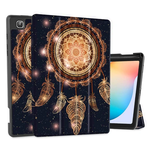 Mektron Samsung Galaxy Tab S6 Lite Case 10.4'' 2022/2020 Model (SM-P610/P613/P615/P619) with S Pen Holder,Multi-Angle Viewing Soft TPU Back Cover with Auto Wake/Sleep,Dream Catcher