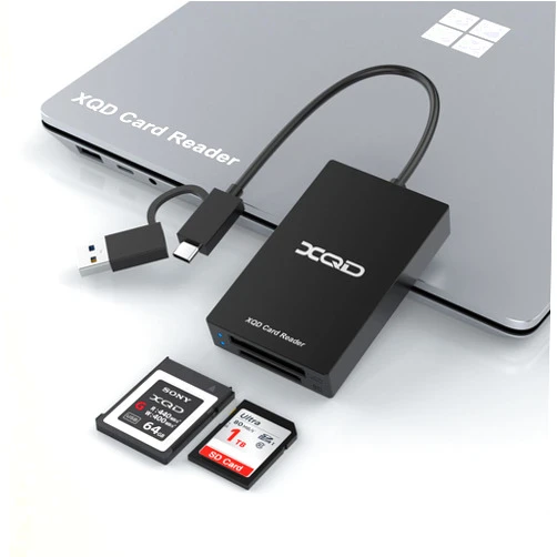 Rocketek XQD Card Reader - XQD SD Card Reader Dual-Slot USB/Type C Memory Card Reader - 5Gpbs Sony XQD Reader for Sony G/M Series, Lexar 2933x/1400x USB Mark XQD Card,SD/SDHC for iPhone 15/Windows/Mac/Android