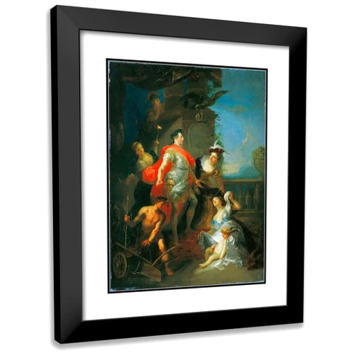 ArtDirect Franz Anton Maulbertsch 15x18 Black Modern Frame and Double Matted Museum Art Print Titled - Glorifikation Kaiser Josephs II. (Before 1777)