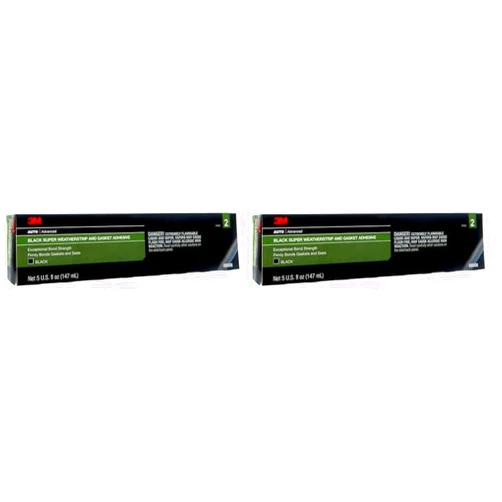 3M Black Super Weatherstrip and Gasket Adhesive, 08008, 5 fl oz, 1 Per Pack (Pack of 2)