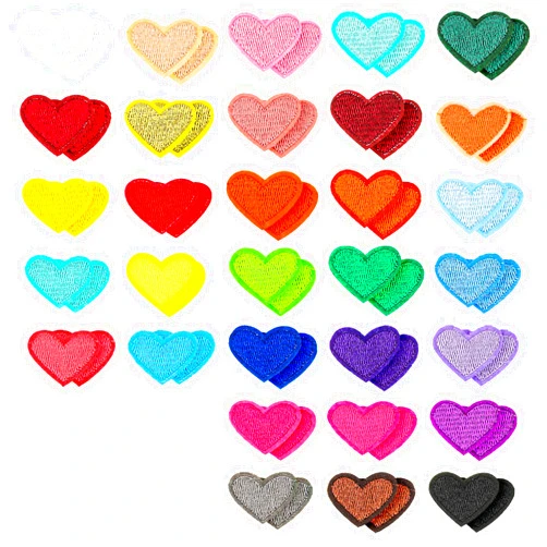 Teaaha 62 PCS Heart Patch Mini Heart Iron on Patches Cute Embroidered Sew on Love Applique Patches for Jeans Jackets Hats Bags Backpacks Clothes DIY Craft Repair Decorations(31color)