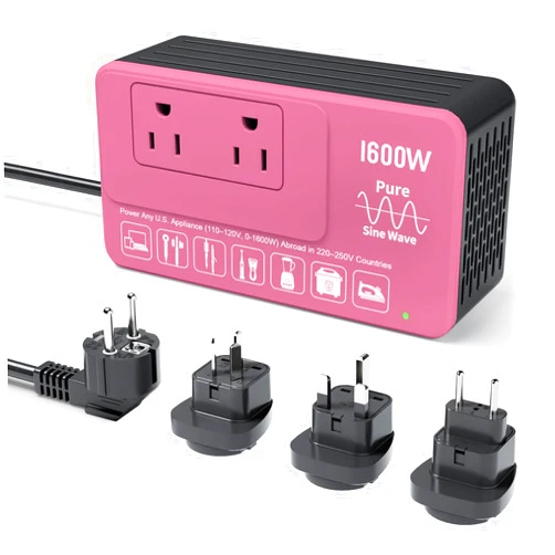 Bonazza 1600W 220V to 110V Converter for European International Travel, Universal Power Plug Adapter Voltage Converter US to Europe, Plug & Play, No Limitations - Power Any American Appliances Overseas