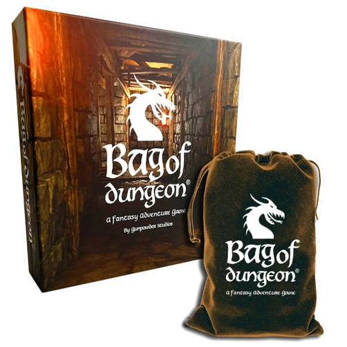 Gunpowder Studios Bag of Dungeon - A Popular Fantasy Crawler Adventure Board Game | Enter The Dragon's Lair | 1-4 Players | Age 7+ | Simple-to-Play | Best Travel & Family Games | Tabletop RPG | Classic Gaming