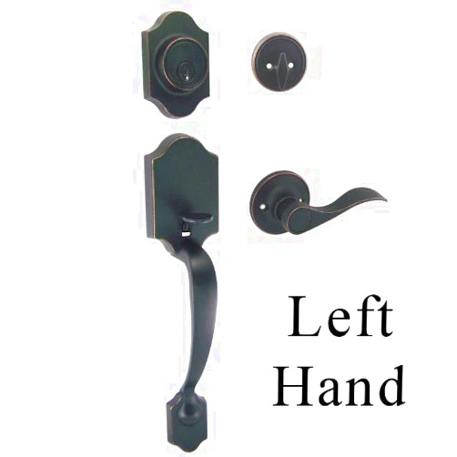Designers Impressions Valhala Oil Rubbed Bronze Handleset with Kingston Interior LH (We Key Lock Orders Alike for Free)