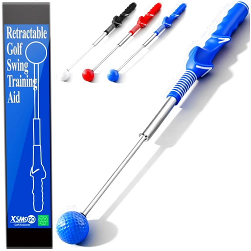 XSMSGO Retractable Golf Swing Training Aid – Golf Swing Trainer with Ergonomic Grip & Audible Feedback | Golf Swing Corrector for Tempo, Balance & Accuracy | Indoor & Outdoor Golf Practice Tool