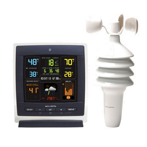 AcuRite Notos (00622) Pro Color Weather Station with Wind Speed, Temperature and Humidity, dark theme