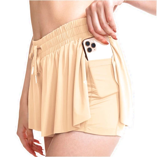 Sobrisah 2 in 1 Running Shorts Women Athletic Short Flowy Workout Shorts for Gym Yoga,Athletic Skorts Skirts for Golf Tennis Skate